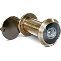 Stoppwerk Mirilla para puerta en estilo antiguo de 14 mm para hojas de puerta de 35-55 mm con angular de 200 ° y tapa